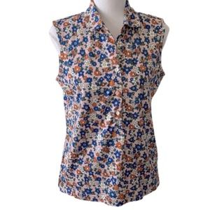 Tory Burch collared Floral Tank Top Size S